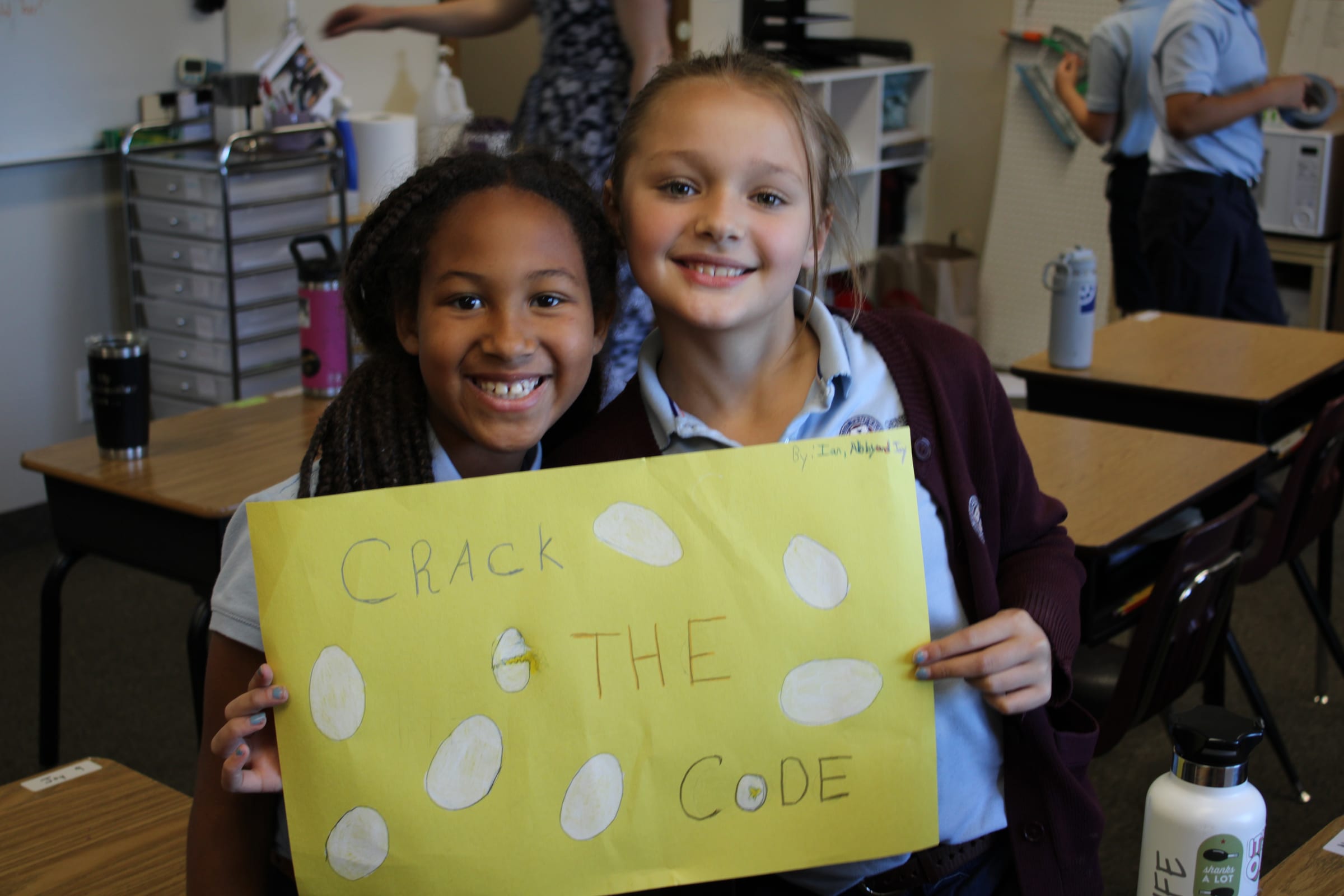 Geneva Academy students delighting in a hands-on phonics project in Roseburg, Oregon